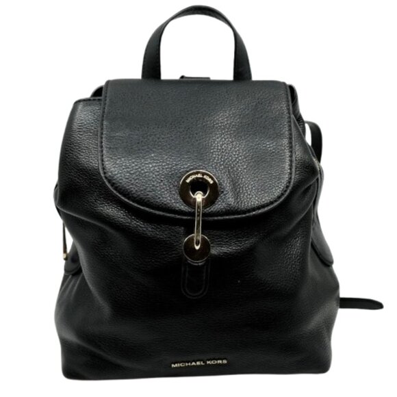 MICHAEL KORS~Raven Medium Pebbled Leather Backpack in BLACK - Picture 1 of 8